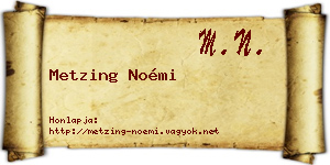 Metzing Noémi névjegykártya